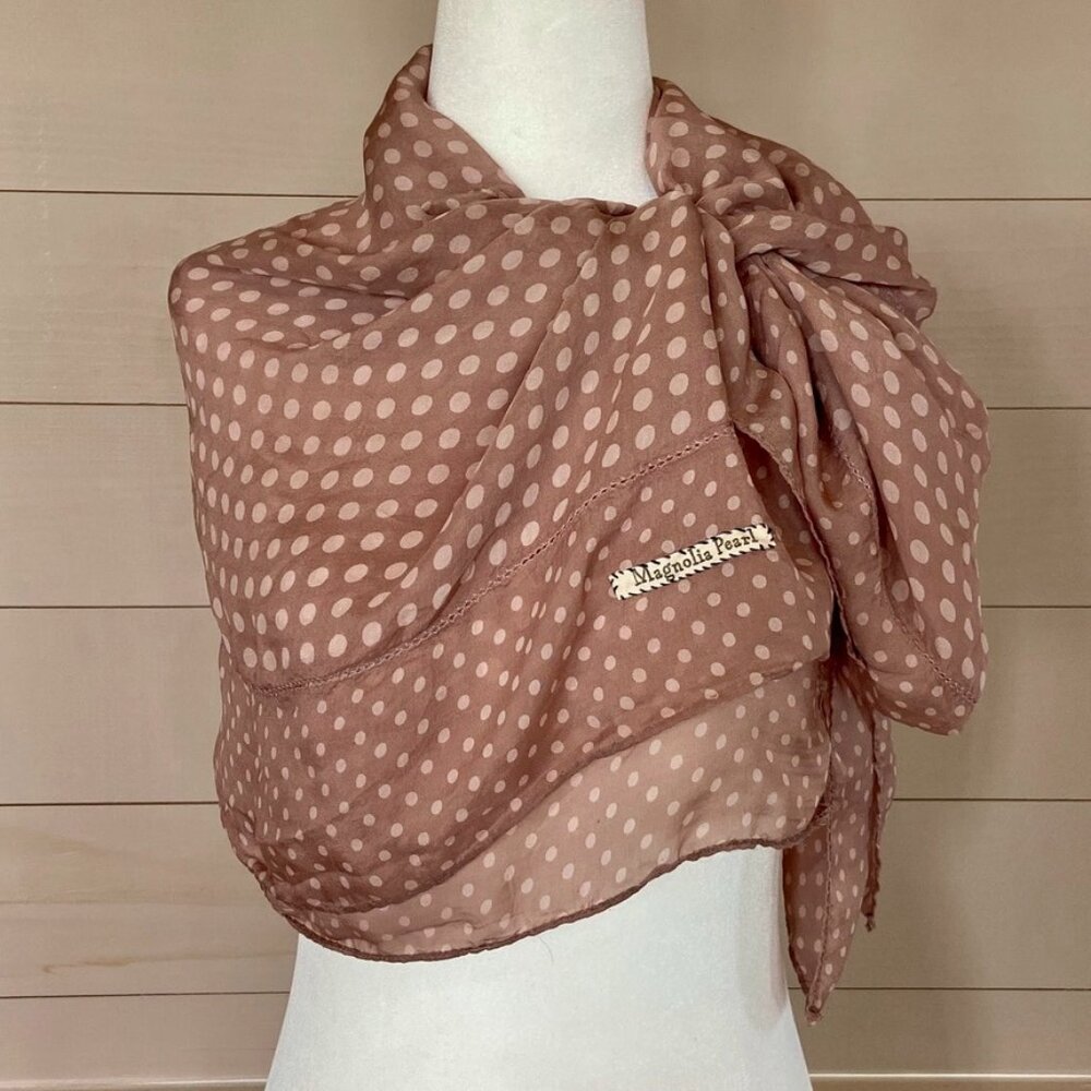 Vintage Magnolia Pearl Pink Silk Scarf, Large